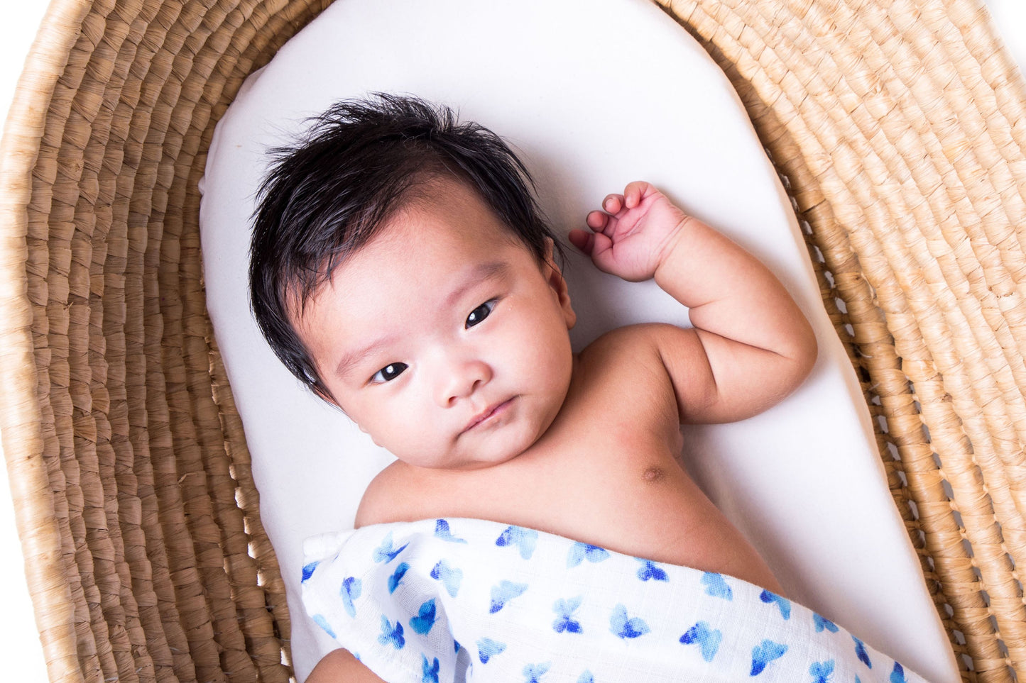 ORGANIC SWADDLE - BLUE BUTTERFLY