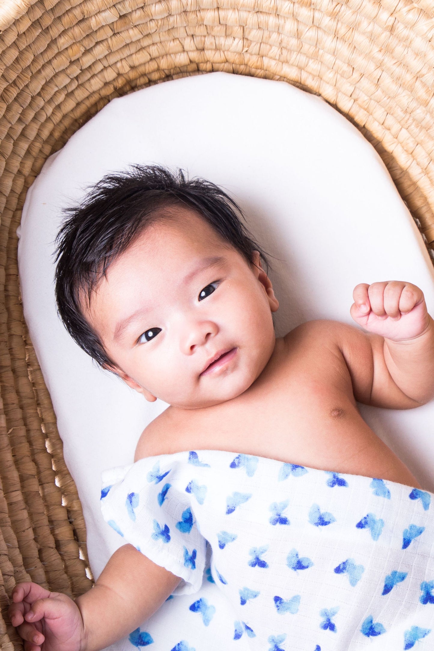 ORGANIC SWADDLE - BLUE BUTTERFLY
