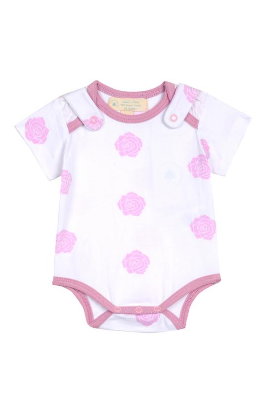 Smart Short Sleeve Bodysuit Bib - GOTS certified
