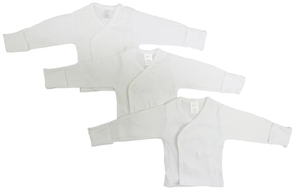 Long Sleeve Side Snap With Mittens - 3 Pack