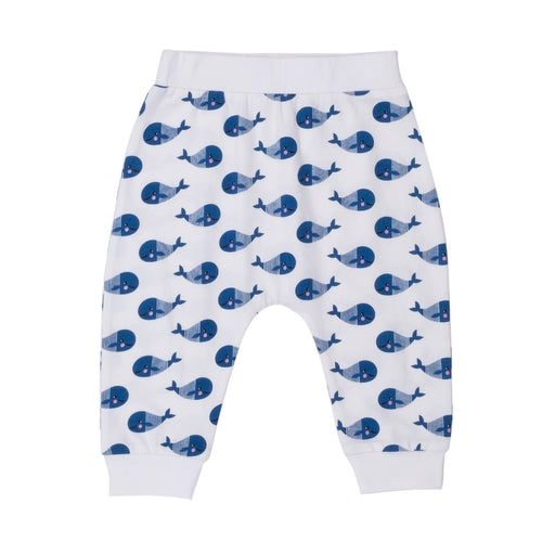 Boo Boo Harem Pants - Blue Whale - GOTS certified