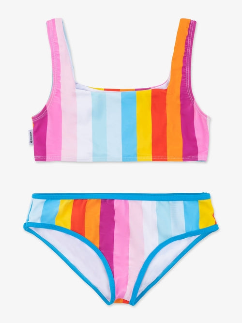 Multicolor Printed Square Neck Bikini