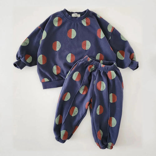 Oversized Balloon Print Sweatshirt and Pants Set