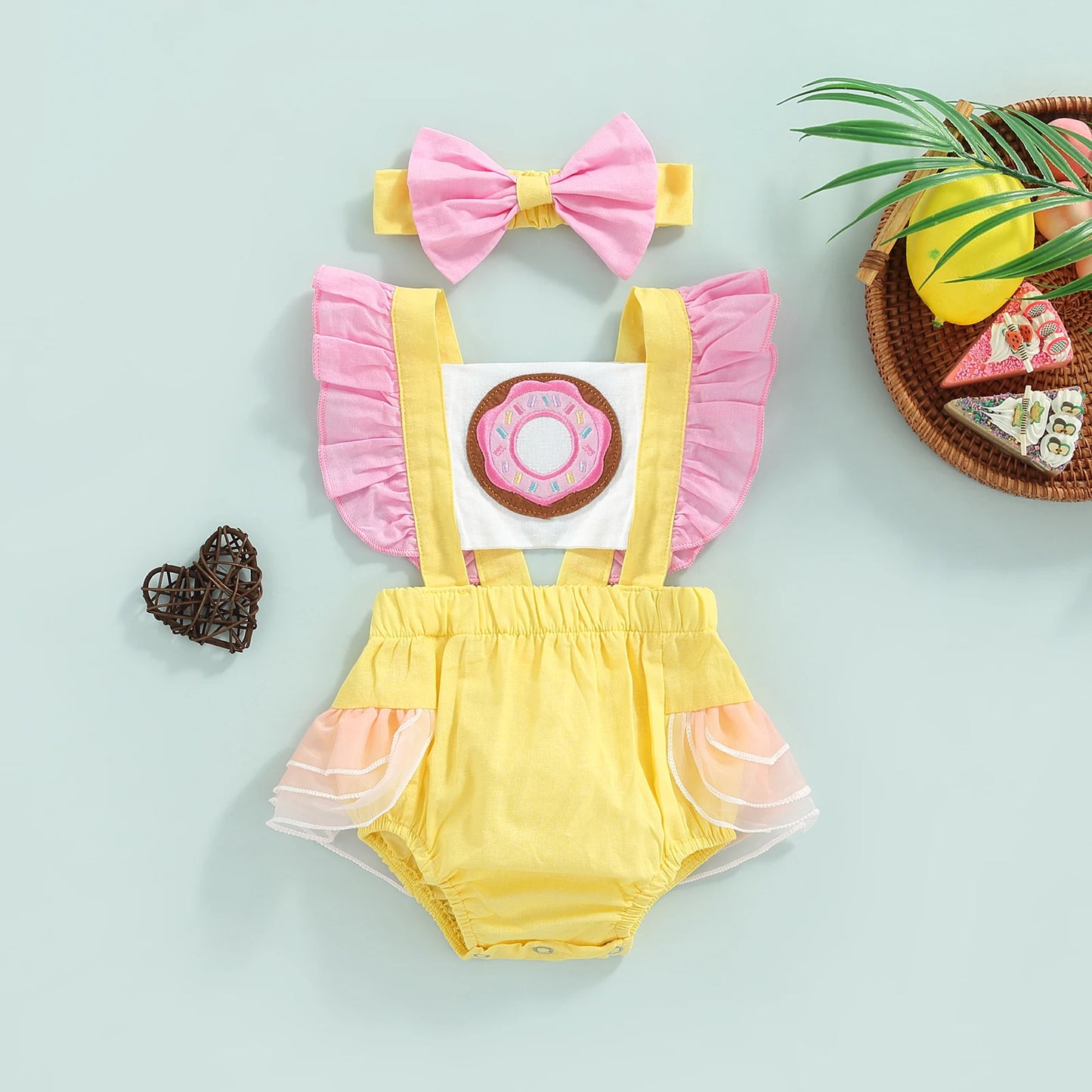 My Donut Onesie with Headband Set