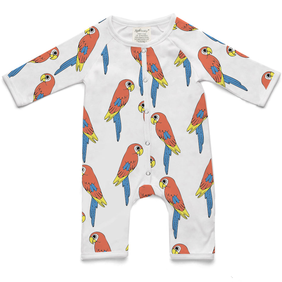 The Parrot - Long Romper - 100% Organic, GOTS Certified