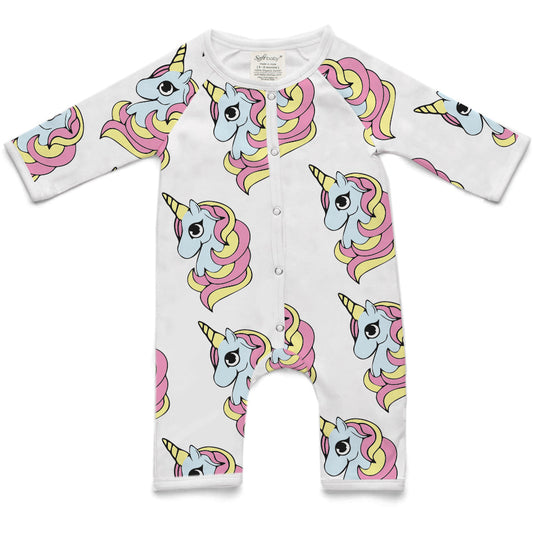 Unicorn of Powdermint Path Long Romper, GOTS certified