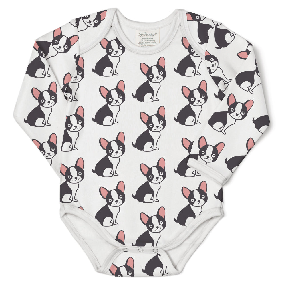 The Pug and the Hug - L/S Onesie - 100% Organic, GOTS certified