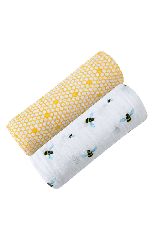 ORGANIC SWADDLE SET - BUSY BEES (Bee + Hive)